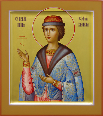 Рукописная икона Св. Княгиня София 27х31 см. в наличии